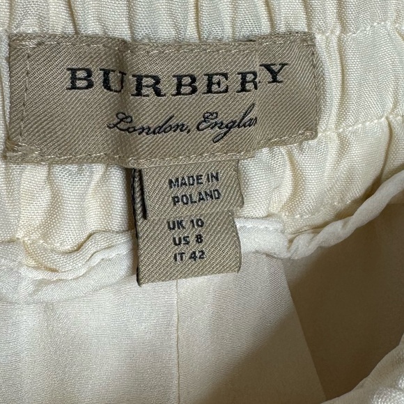 Burberry | Silk Track Pants in Cream with Black Piping US 8 - Picture 12 of 12
